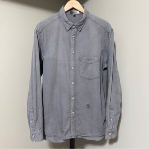 Isabel Marant Embroidered Logo Western Shirt Sz L Grey